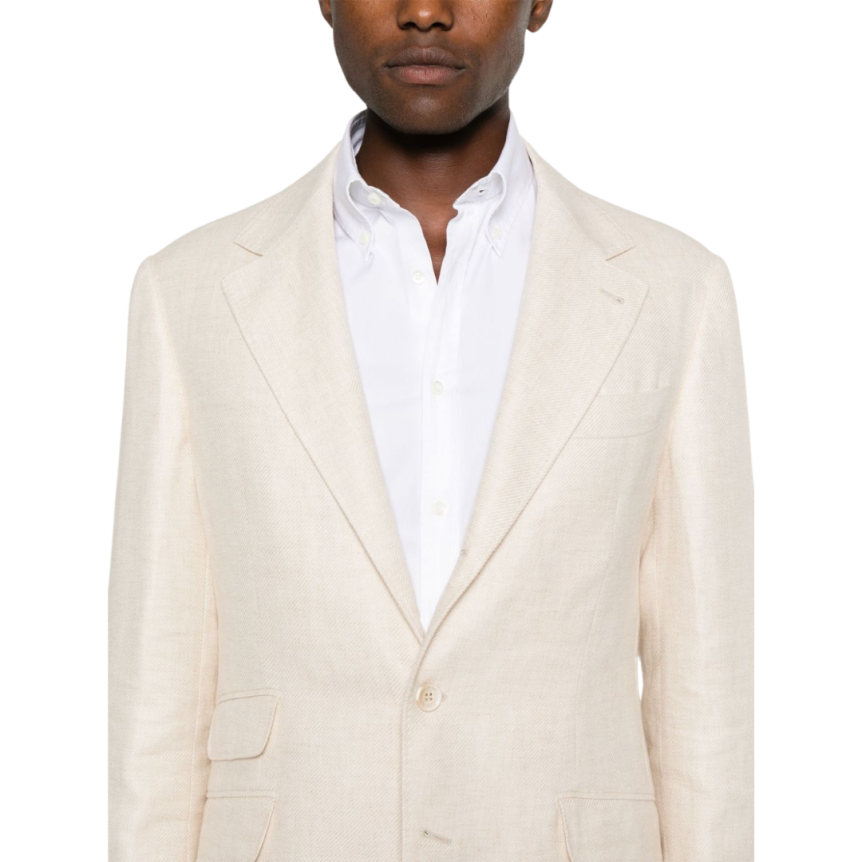Costume BRUNELLO CUCINELLI à simple boutonnage lin beige clair