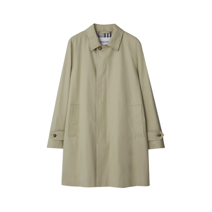 Trench imperméable BURBERRY gabardine coton beige check gris beige