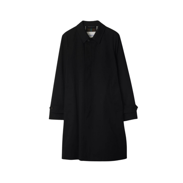 Trench imperméable BURBERRY gabardine coton noir check kaki