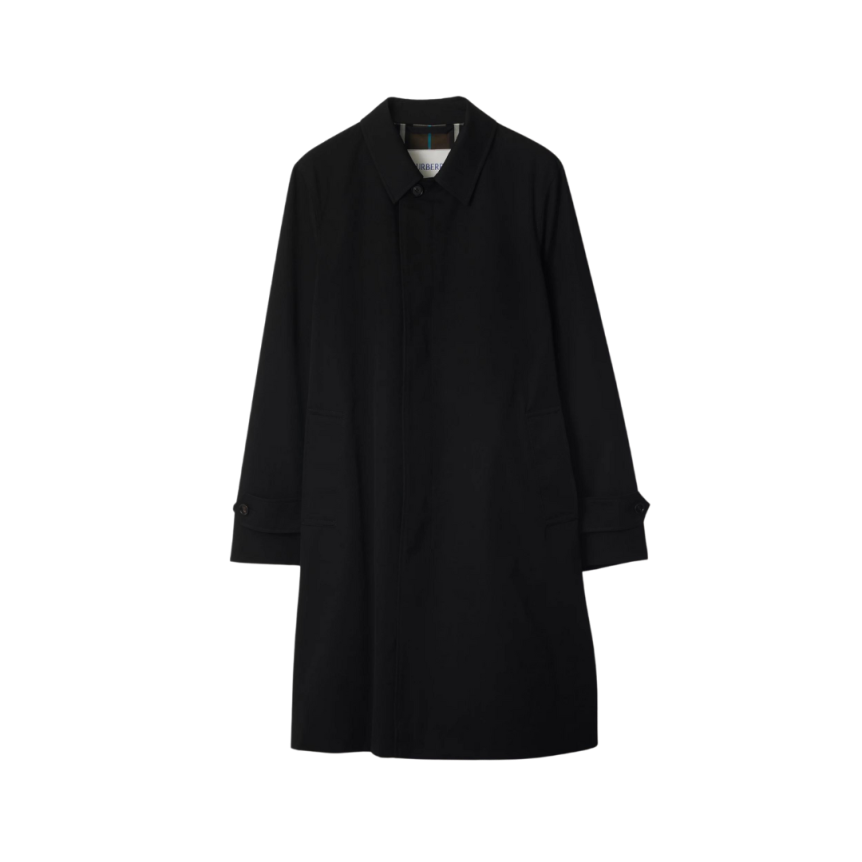 Trench imperméable BURBERRY gabardine coton noir check kaki