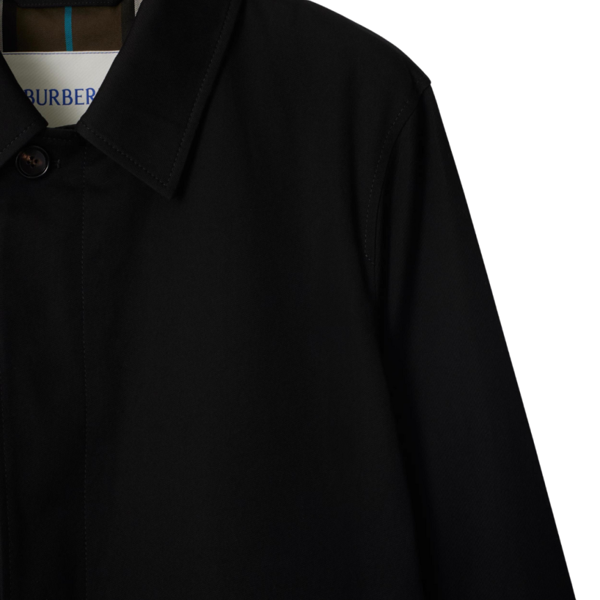 Trench imperméable BURBERRY gabardine coton noir check kaki