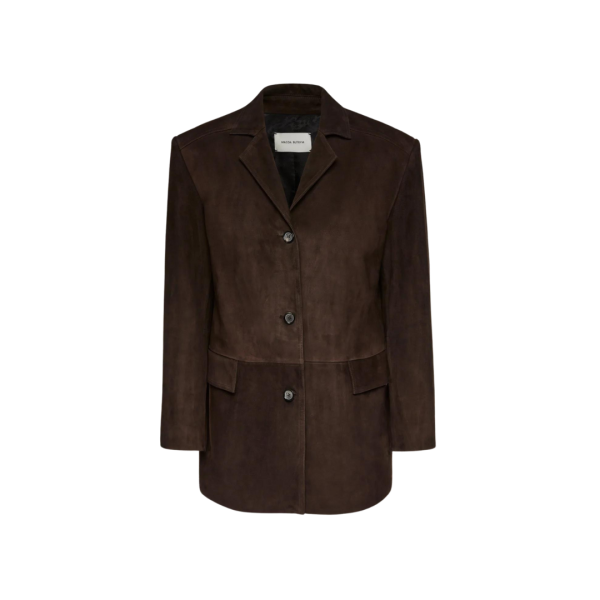 Veste MAGDA BUTRYM oversize cuir mouton daim marron chocolat