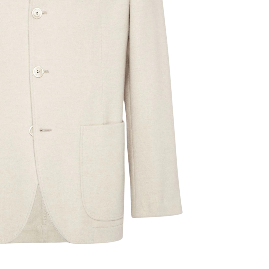 Blazer officier BRUNELLO CUCINELLI simple boutonnage cachemire écru