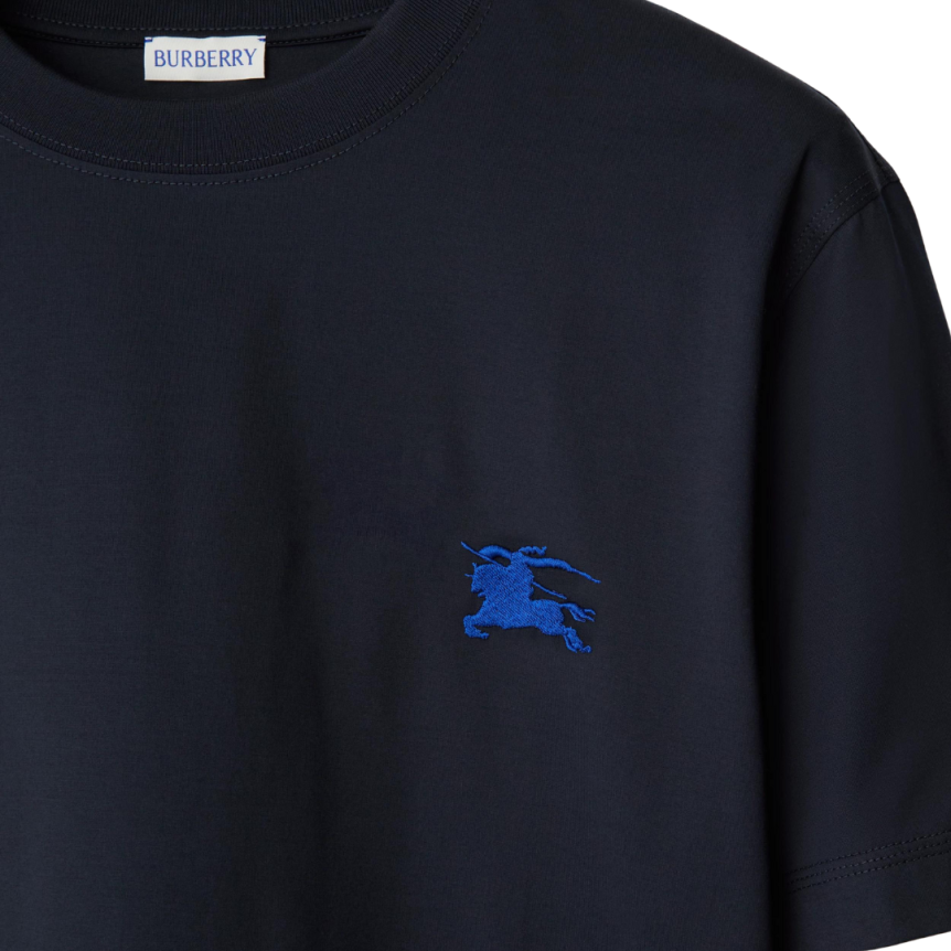 T-shirt manche courte BURBERRY jersey coton bleu marine broderie chevalier bleu