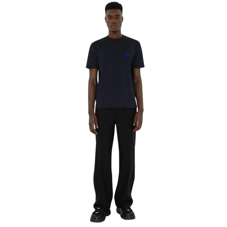 T-shirt manche courte BURBERRY jersey coton bleu marine broderie chevalier bleu