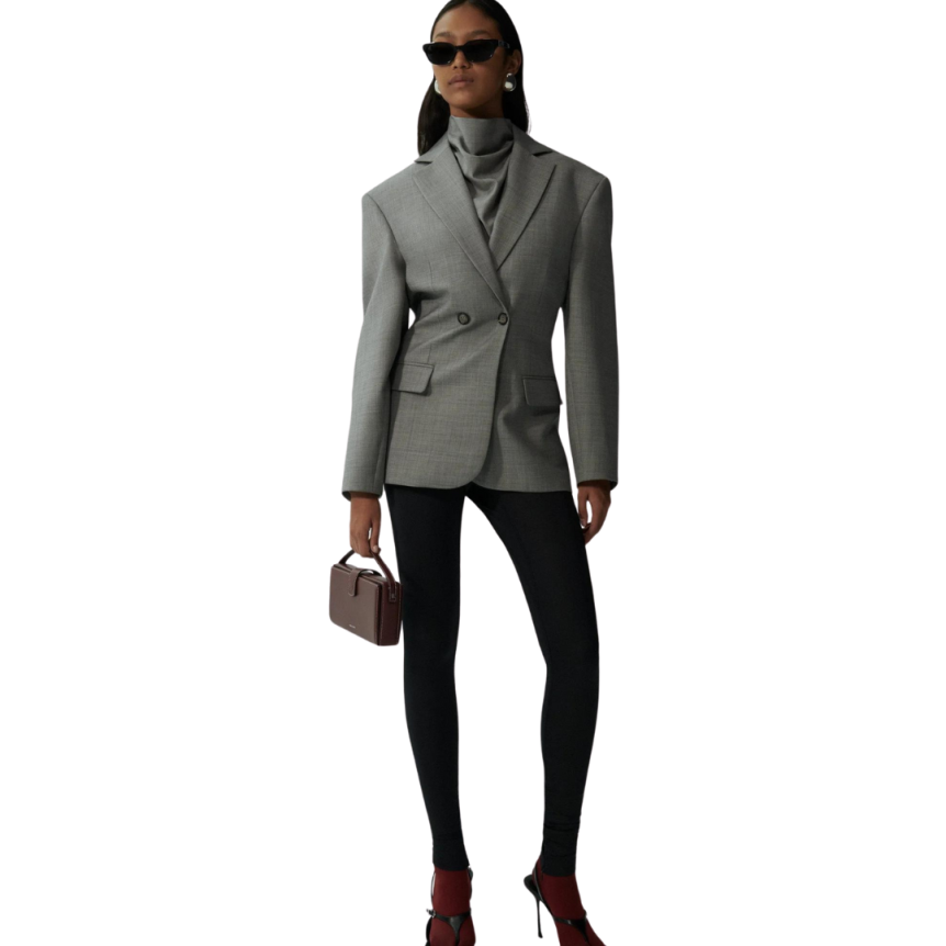 Blazer oversize MAGDA BUTRYM coupe cintrée laine gris