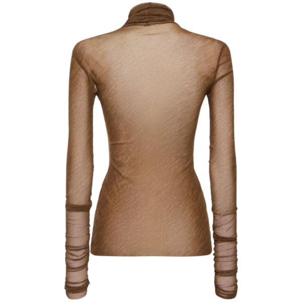 Pull-over PHILOSOPHY DI LORENZO SERAFINI col roulé tulle stretch marron