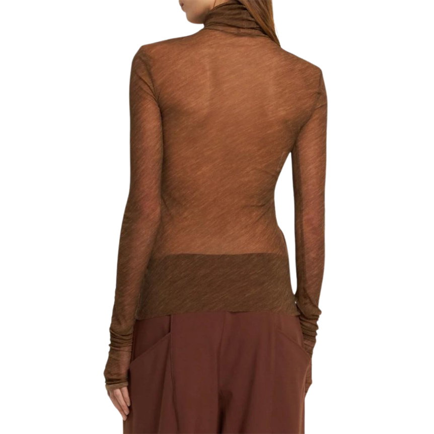 Pull-over PHILOSOPHY DI LORENZO SERAFINI col roulé tulle stretch marron