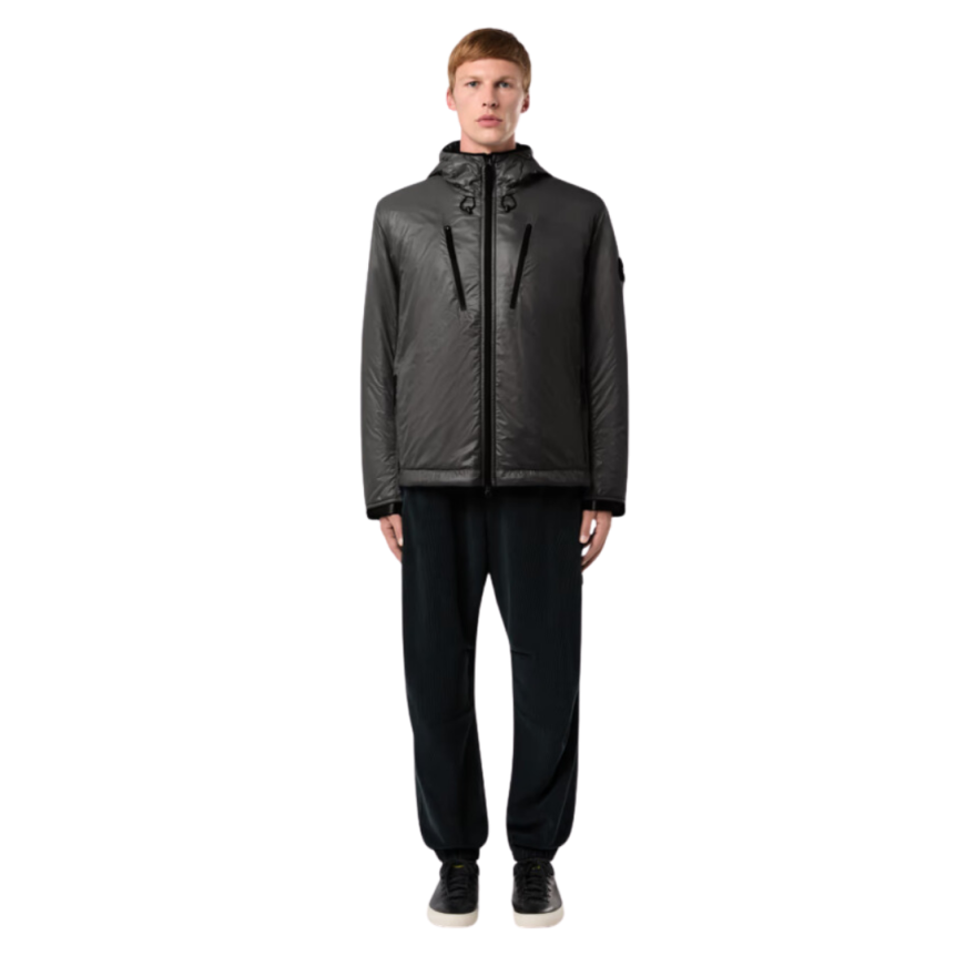 Blouson à capuche STONE ISLAND nylon recyclé noir Pertex