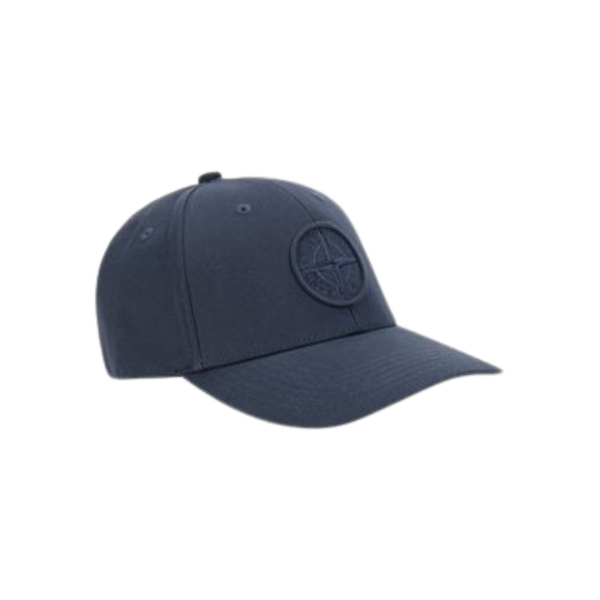 Casquette baseball STONE ISLAND coton bleu marine logo brodé