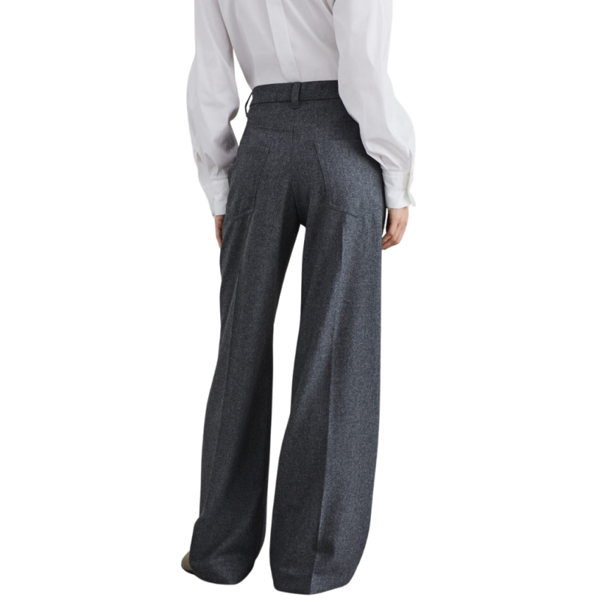 Pantalon Loose BRUNELLO CUCINELLI flanelle laine vierge cachemire gris anthracite