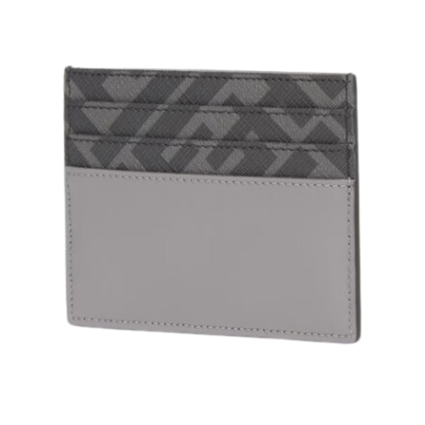 Porte-cartes FENDI FF Squared cuir gris toile FF noir
