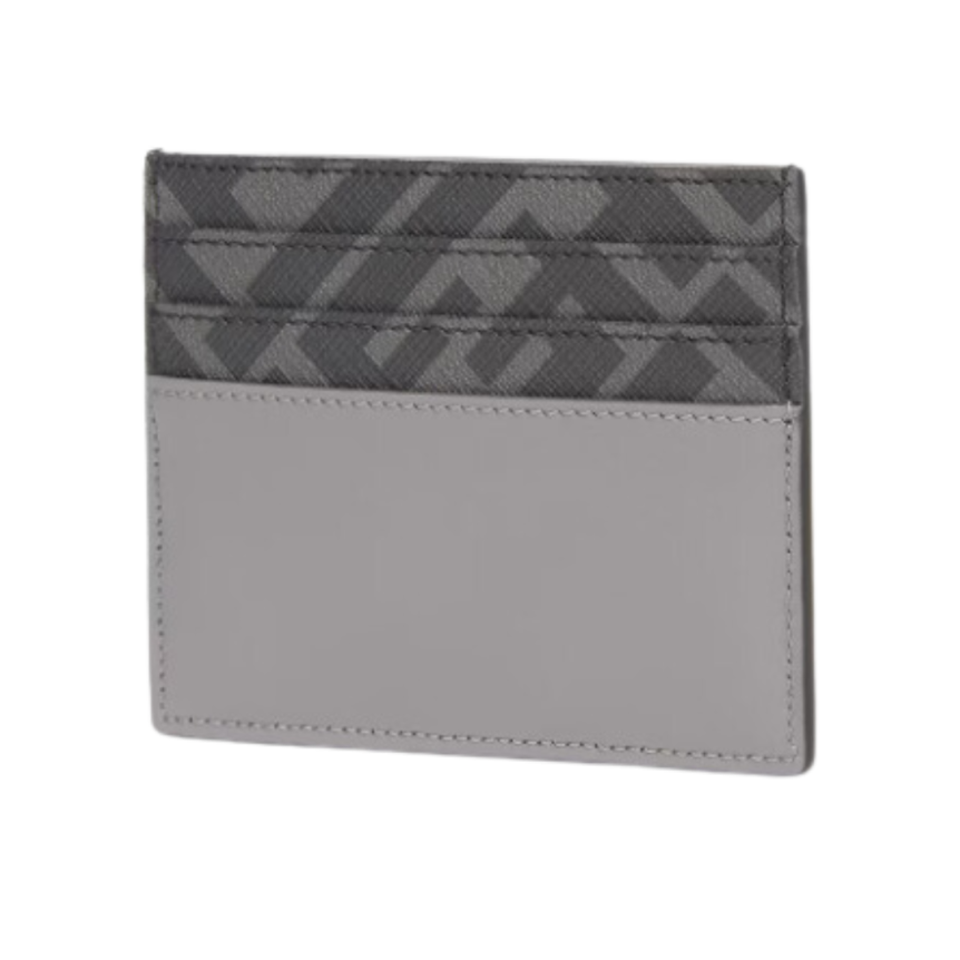 Porte-cartes FENDI FF Squared cuir gris toile FF noir