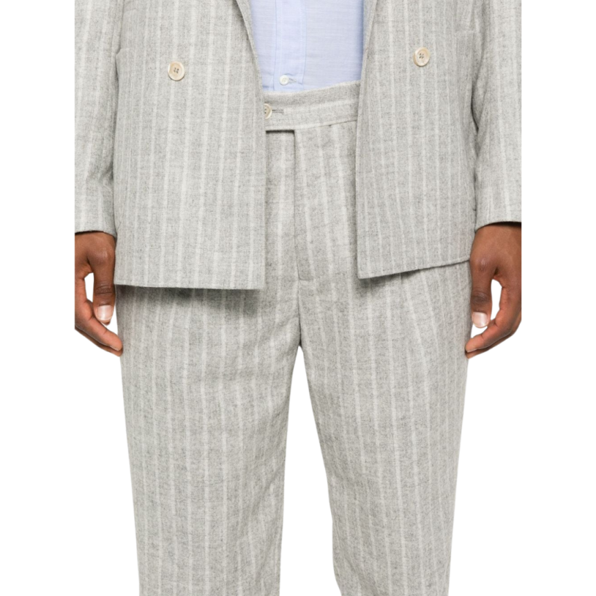 Costume BRUNELLO CUCINELLI à rayures Tennis laine alpaga gris clair