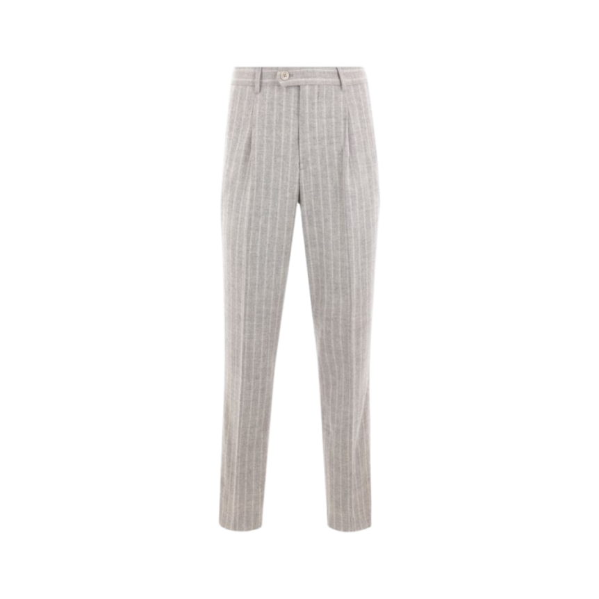 Costume BRUNELLO CUCINELLI à rayures Tennis laine alpaga gris clair