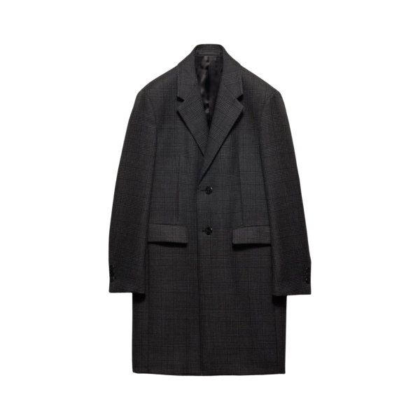 Manteau PRADA Prince de Galles laine carreaux gris anthracite