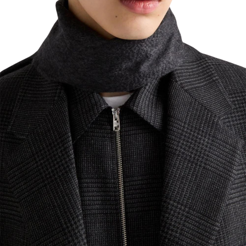 Manteau PRADA Prince de Galles laine carreaux gris anthracite