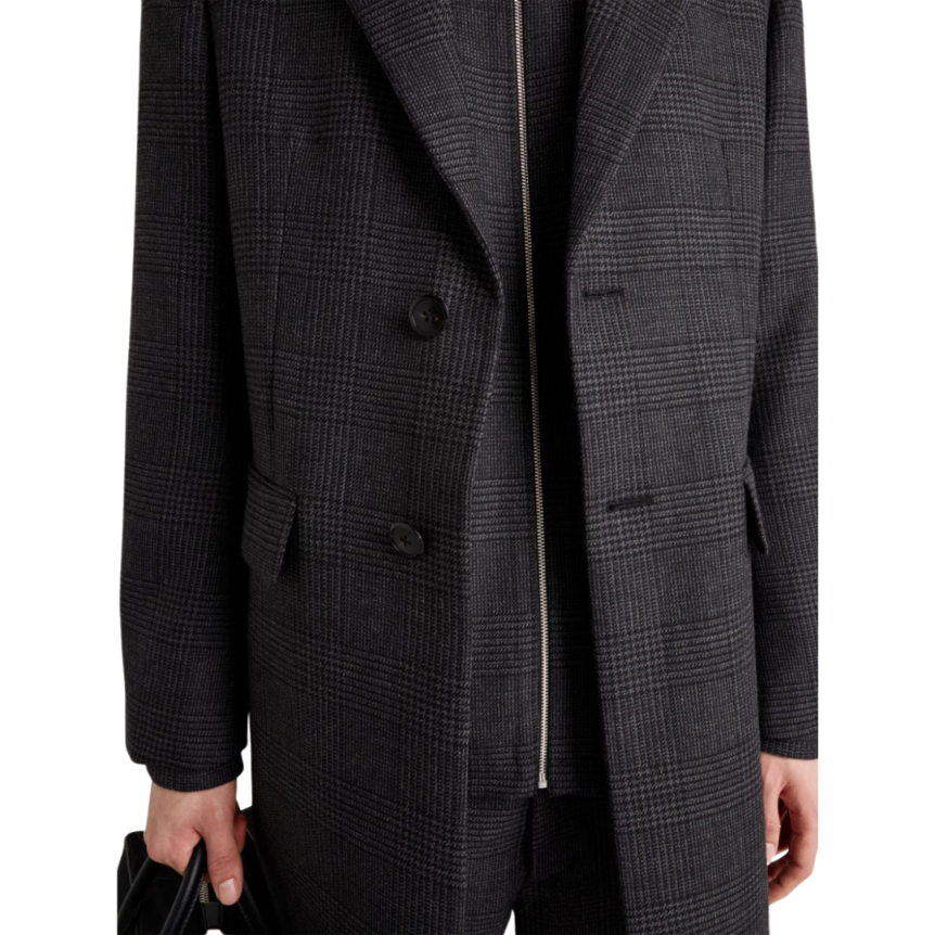 Manteau PRADA Prince de Galles laine carreaux gris anthracite