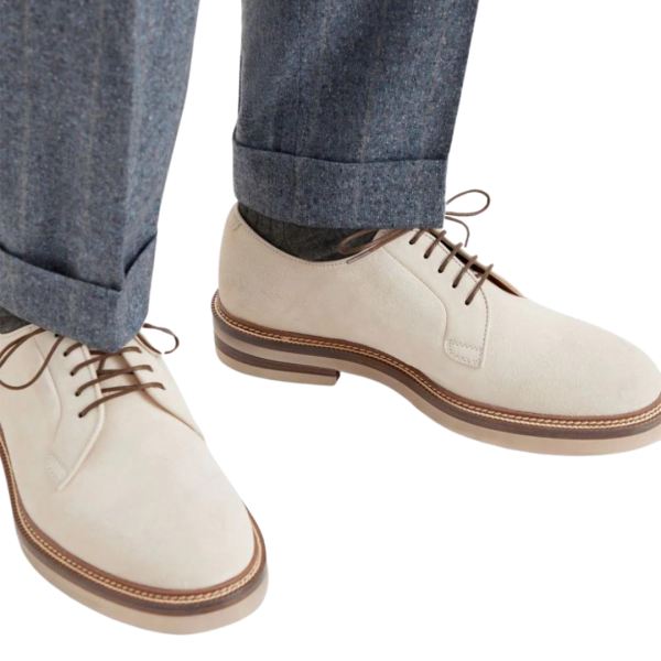 Derbies lacets BRUNELLO CUCINELLI daim beige clair