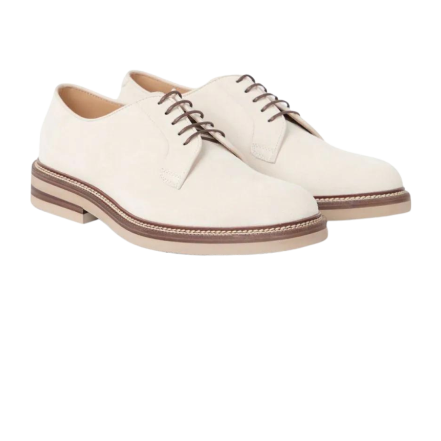 Derbies lacets BRUNELLO CUCINELLI daim beige clair