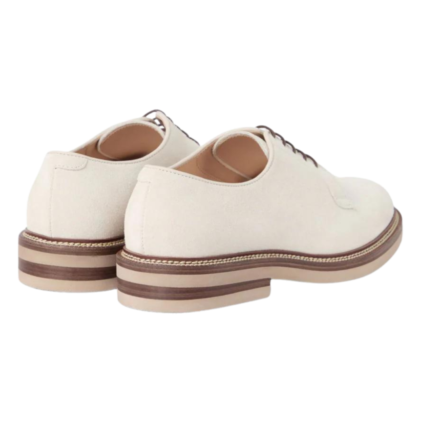 Derbies lacets BRUNELLO CUCINELLI daim beige clair