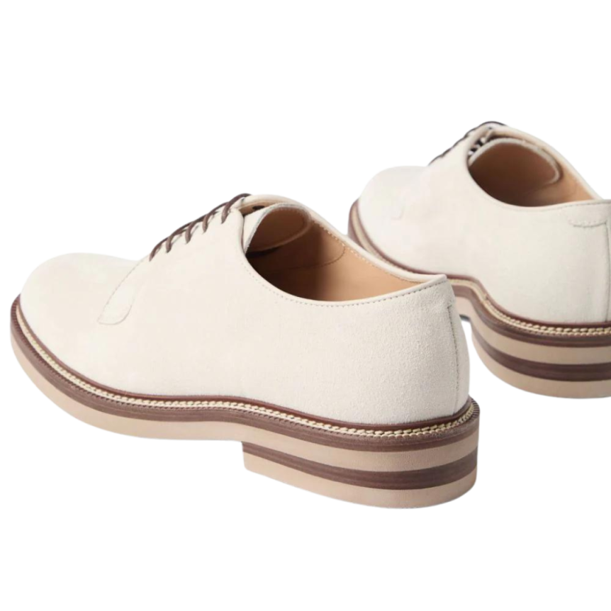 Derbies lacets BRUNELLO CUCINELLI daim beige clair