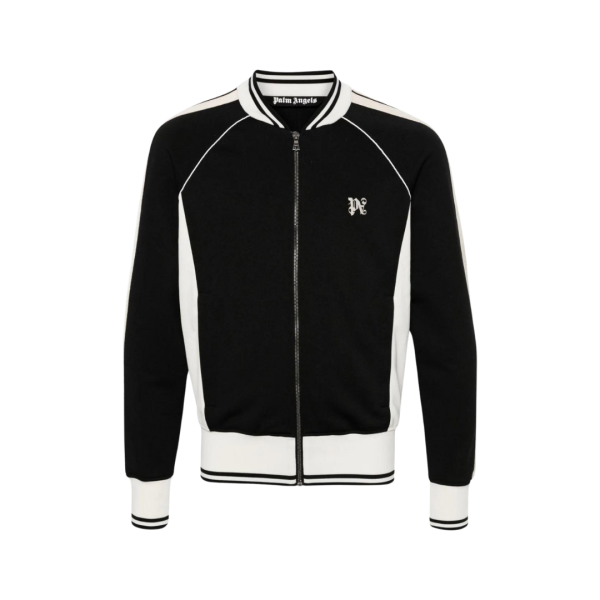 Veste zippée PALM ANGELS Bomber noir bandes logo brodé