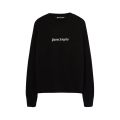 Pull col rond noir broderie logo Blanc