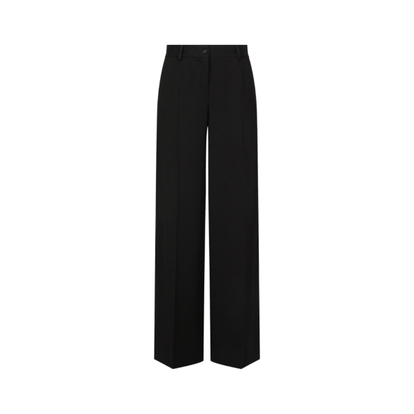 Pantalon évasé DOLCE & GABBANA Black Sicily gabardine laine vierge noir