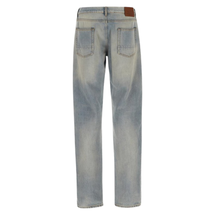 Jean denim ALEXANDER MCQUEEN bleu clair coton effet délavé