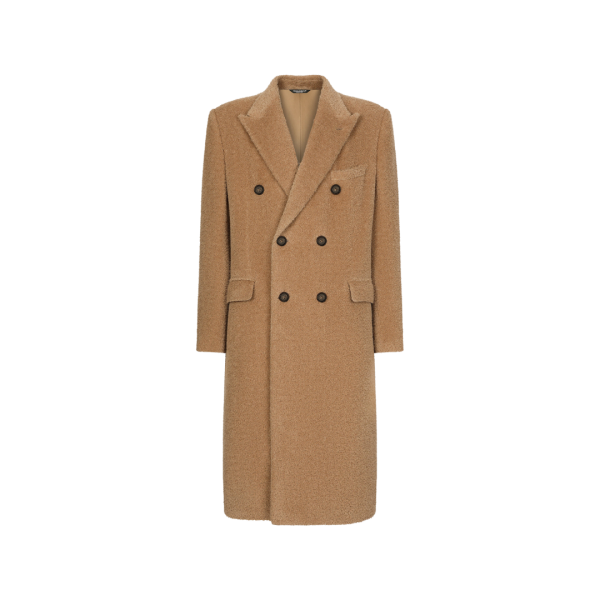 Manteau croisé DOLCE & GABBANA laine lama camel