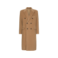 Manteau croisé laine lama camel