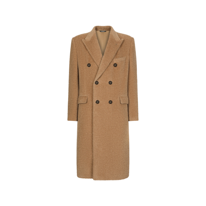 Manteau croisé DOLCE & GABBANA laine lama camel