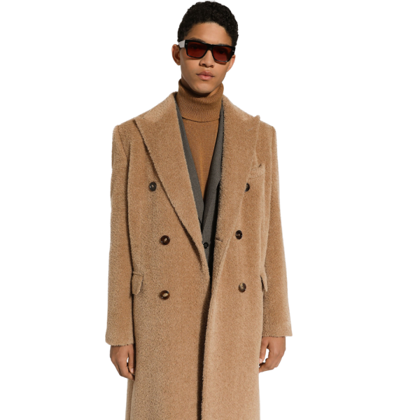 Manteau croisé DOLCE & GABBANA laine lama camel