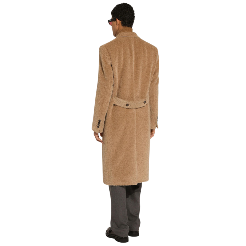 Manteau croisé DOLCE & GABBANA laine lama camel