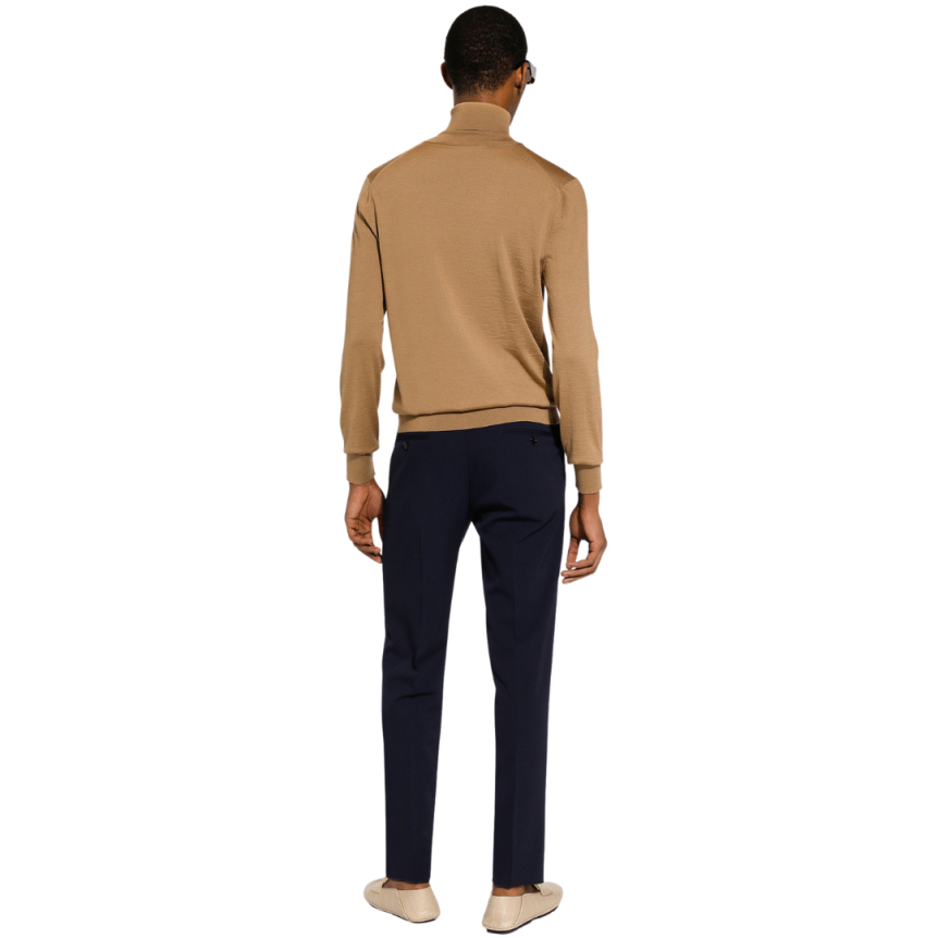 Pull col roulé DOLCE & GABBANA en cachemire et soie camel