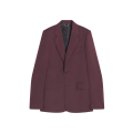Veste à simple boutonnage laine tissée bordeaux