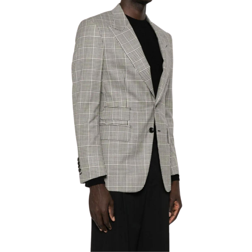 Veste Blazer TOM FORD laine mélangée carreaux Prince de Galles