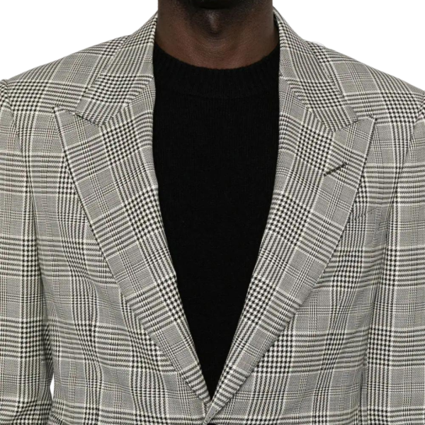 Veste Blazer TOM FORD laine mélangée carreaux Prince de Galles