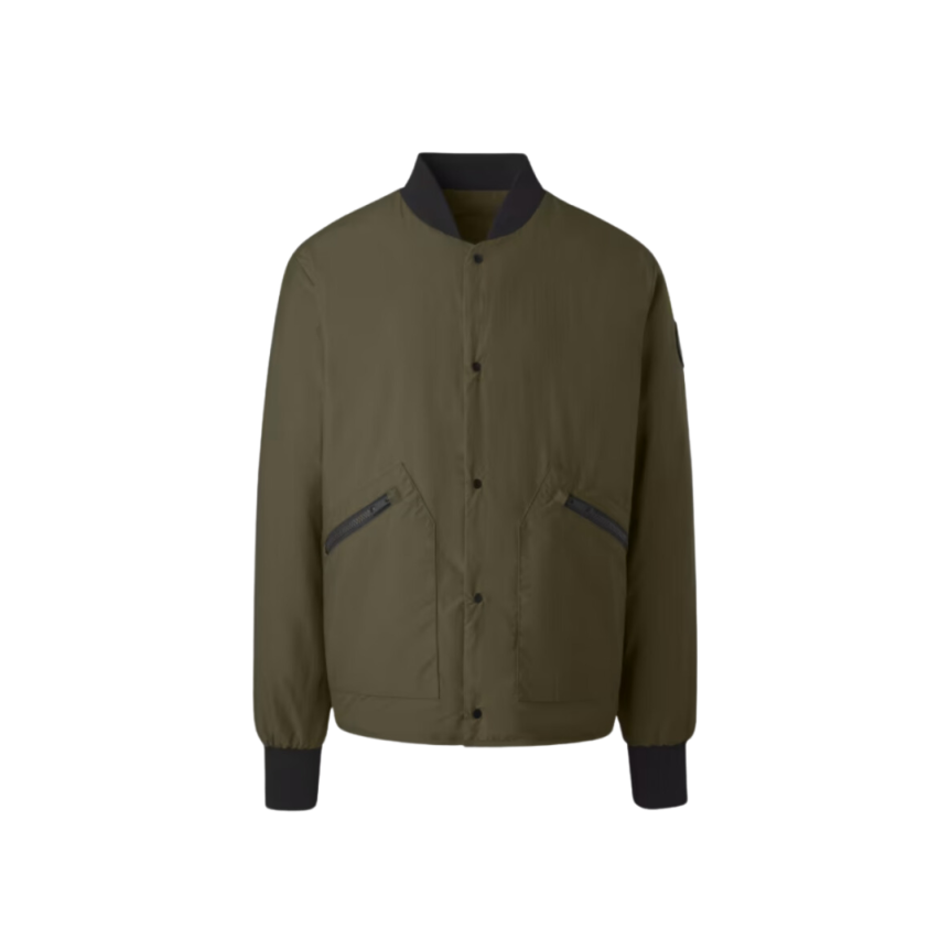 Blouson zippé CANADA GOOSE Boswell coton nylon kaki réversible matelassé