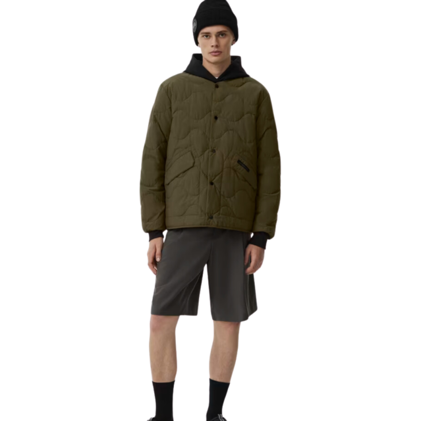 Blouson zippé CANADA GOOSE Boswell coton nylon kaki réversible matelassé