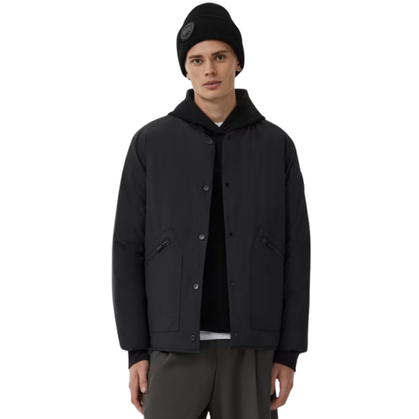 Blouson zippé Boswell coton nylon noir réversible matelassé