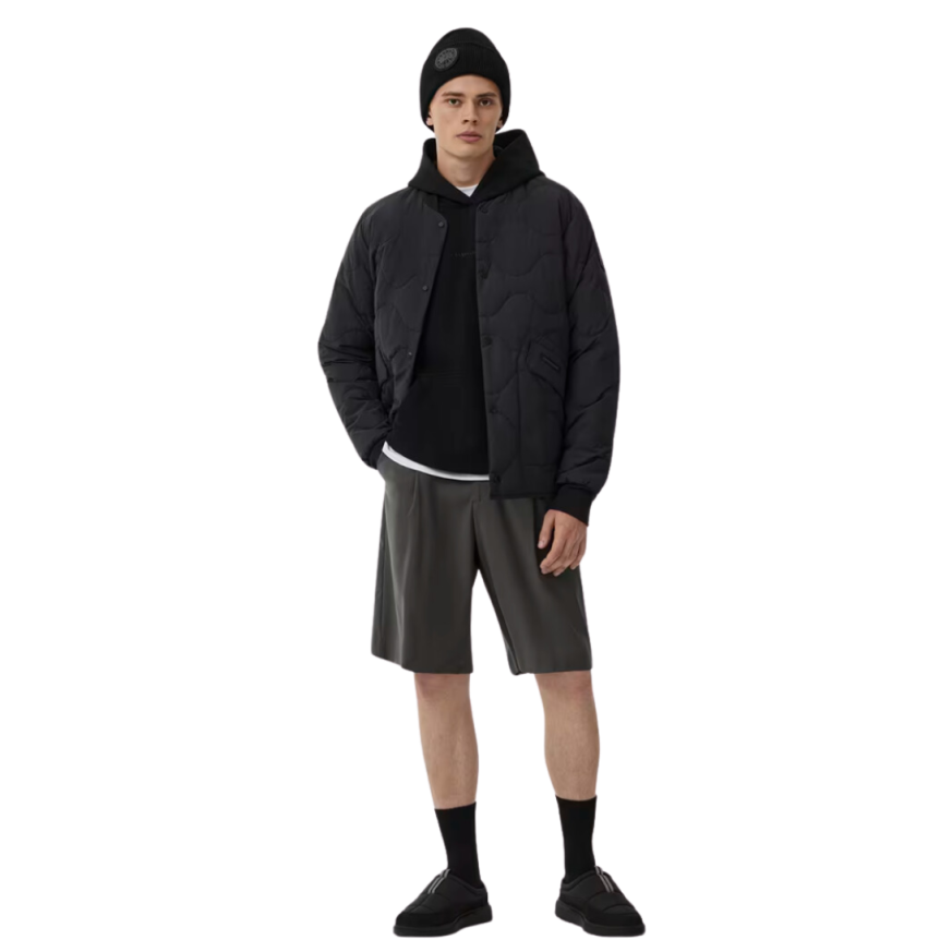 Blouson zippé Boswell coton nylon noir réversible matelassé