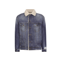 Blouson jean denim bleu col mouton écru Réédition