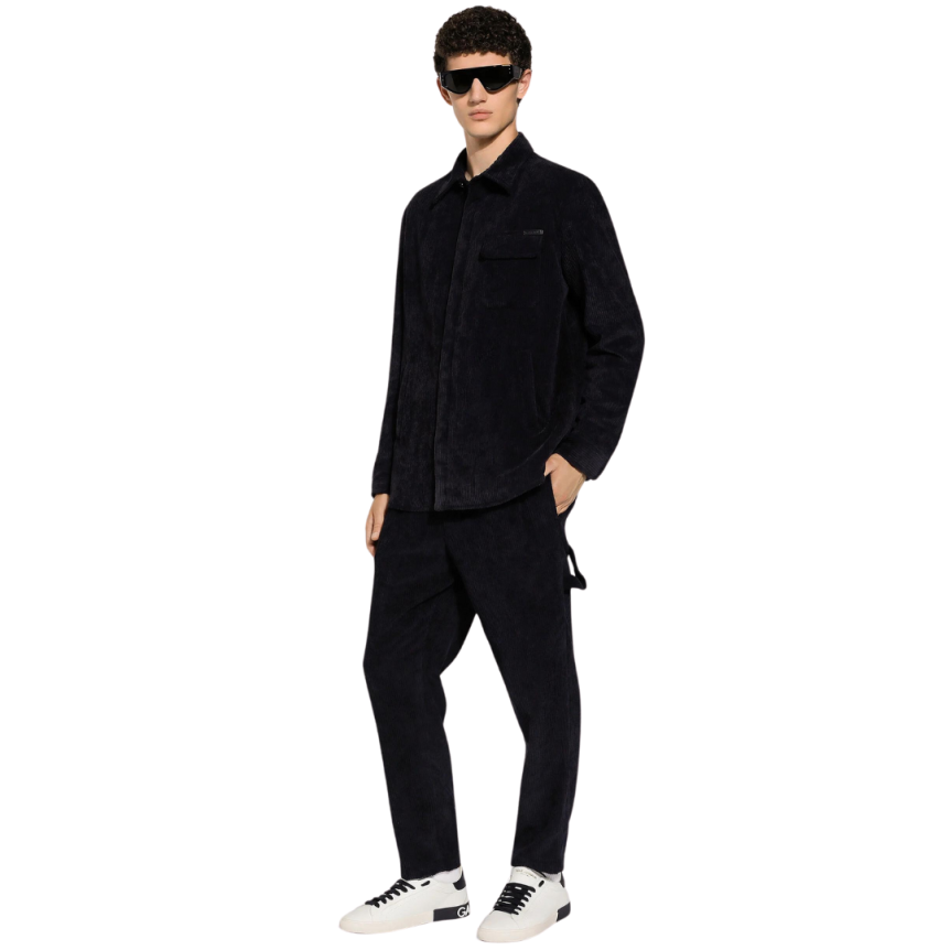 Pantalon DOLCE & GABBANA coton velours côtelé noir Réédition