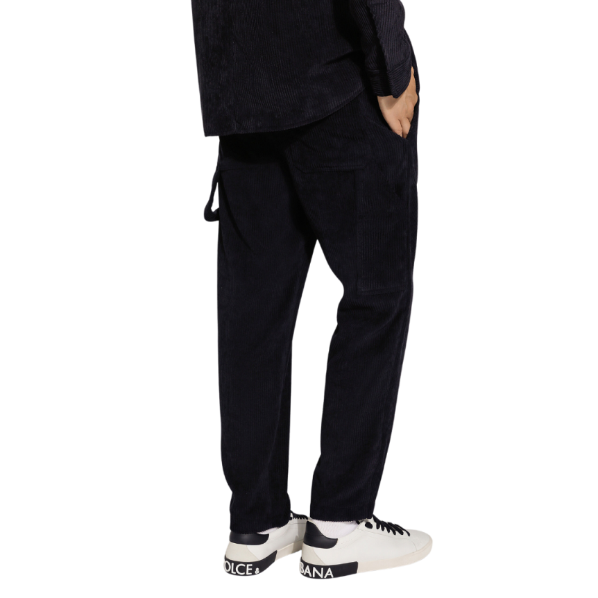 Pantalon DOLCE & GABBANA coton velours côtelé noir Réédition