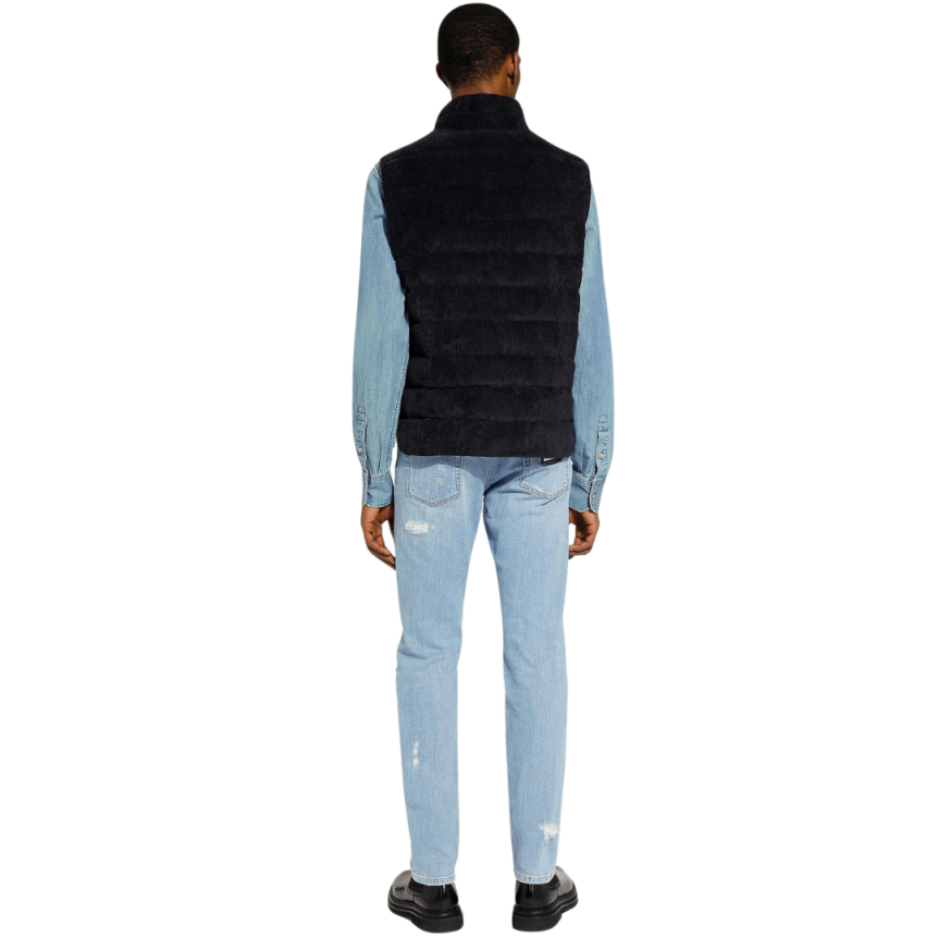 Gilet sans manche DOLCE & GABBANA pression matelassé noir Réédition