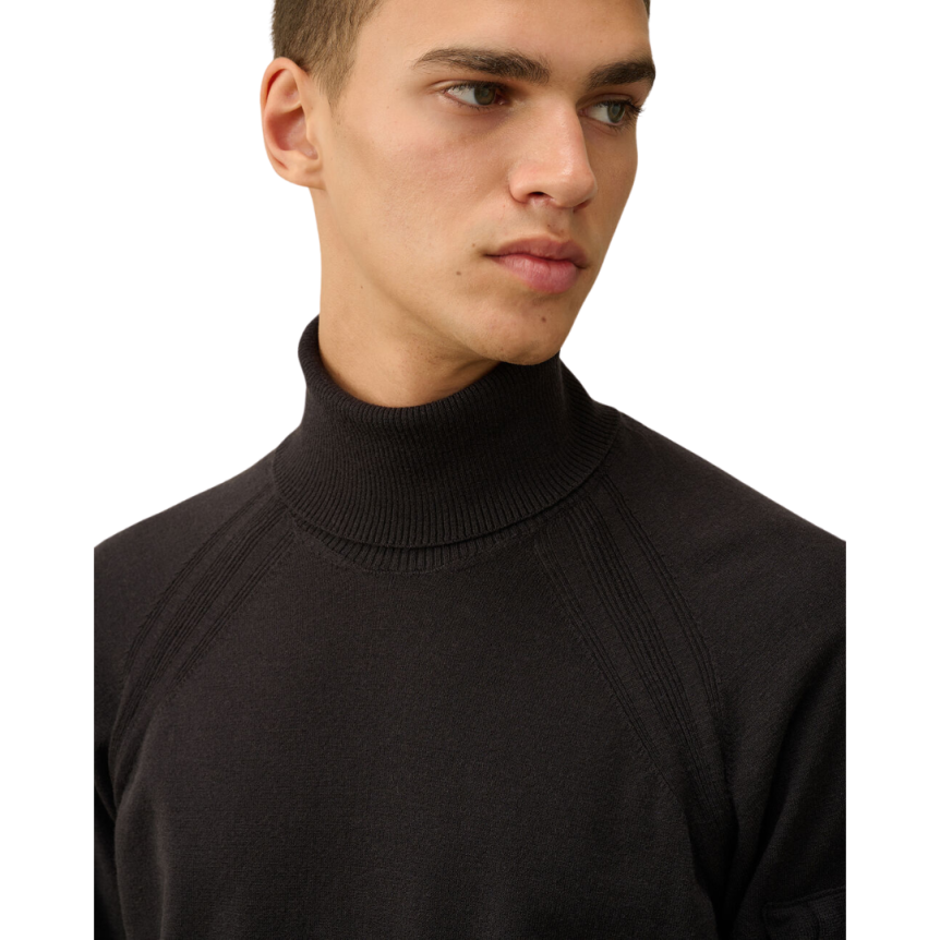 Pull col roulé CP COMPANY laine mérinos extra fine noir