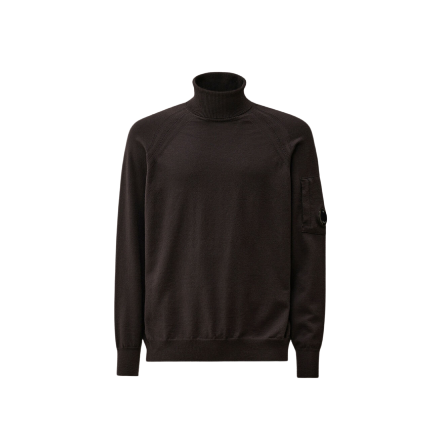 Pull col roulé CP COMPANY laine mérinos extra fine noir