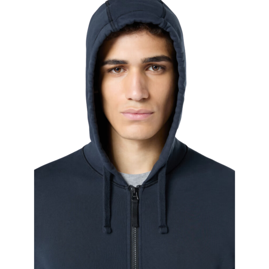 Sweat-shirt à capuche STONE ISLAND cardigan zippé coton molletonné bleu marine